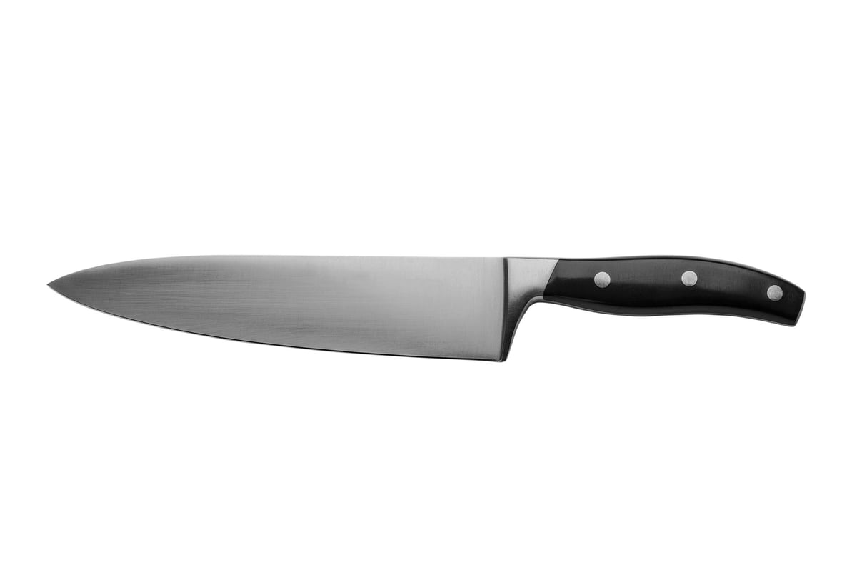Professional chef knife isolated on white background