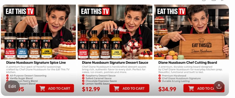 Diane Nussbaum signature spice line product listing with price and add to cart button